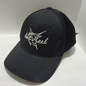 VINTAGE FLEXFIT YUPOONG GET REEL   Black  FlexFit Baseball Cap Mesh SIZE L-XL